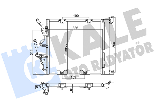 Opel Astra Klima Radyatörü Radyatör H .3cdtı .9cdtı Kısa Tip 390x390x16mm OEM 1850099